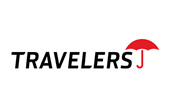 Logo for Travelers Insurance.